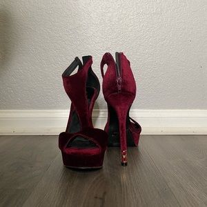 Burgundy high heels